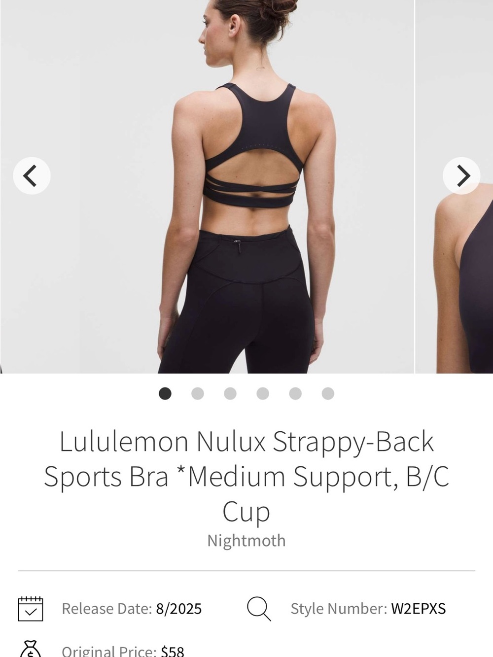 lululemon athletica Strappy-Back Sports Bra - Nightmoth (Black)